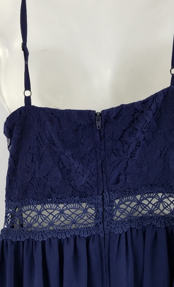 NWT BCX Navy Blue Dress w/Straps size 13 - Picture 6 of 7